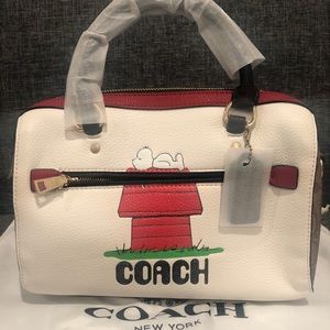Coach X Peanuts Rowan Satchel Snoopy Bag